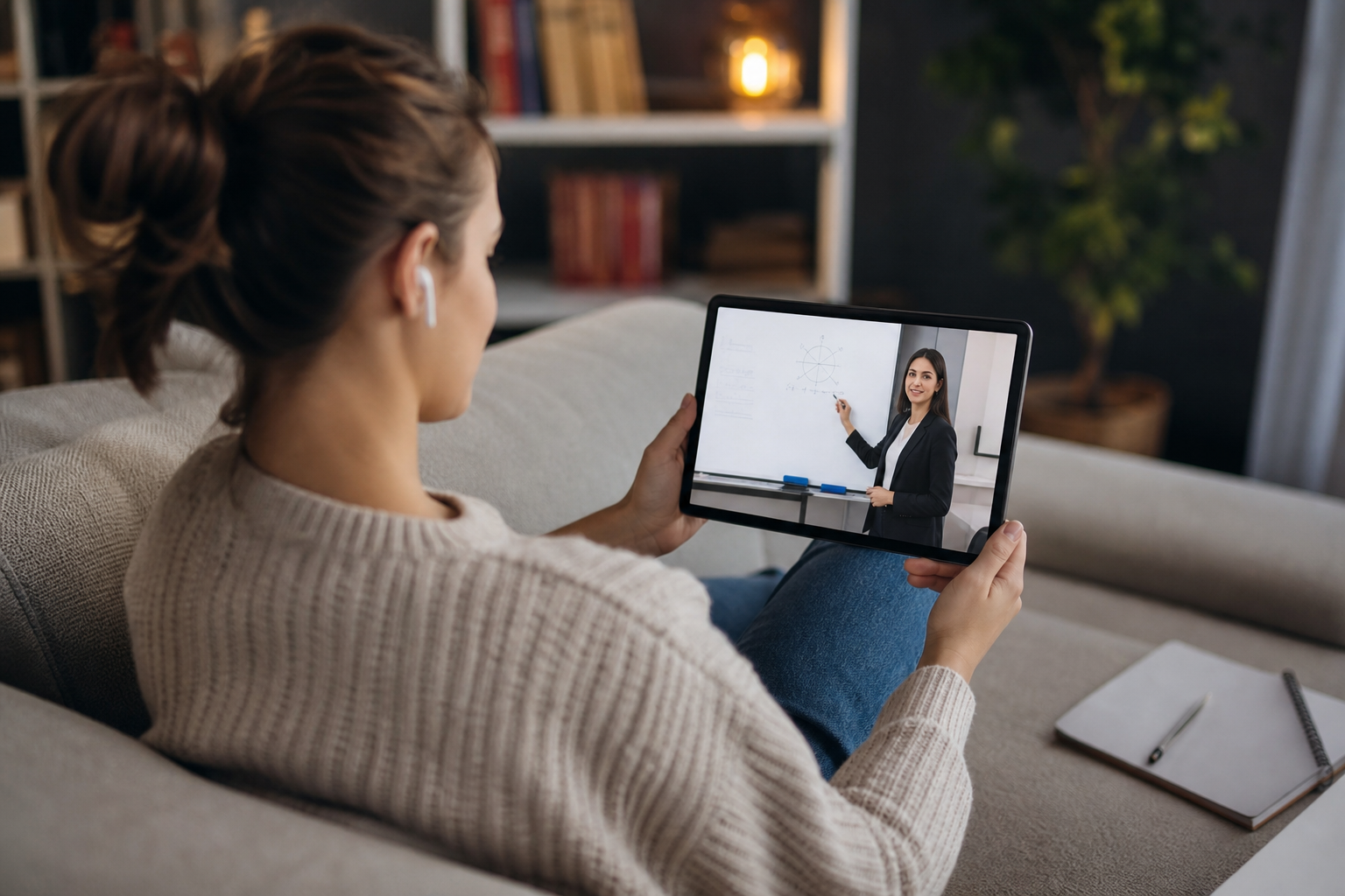 Clase en vivo en tablet — CEBA Internacional Mi Perú