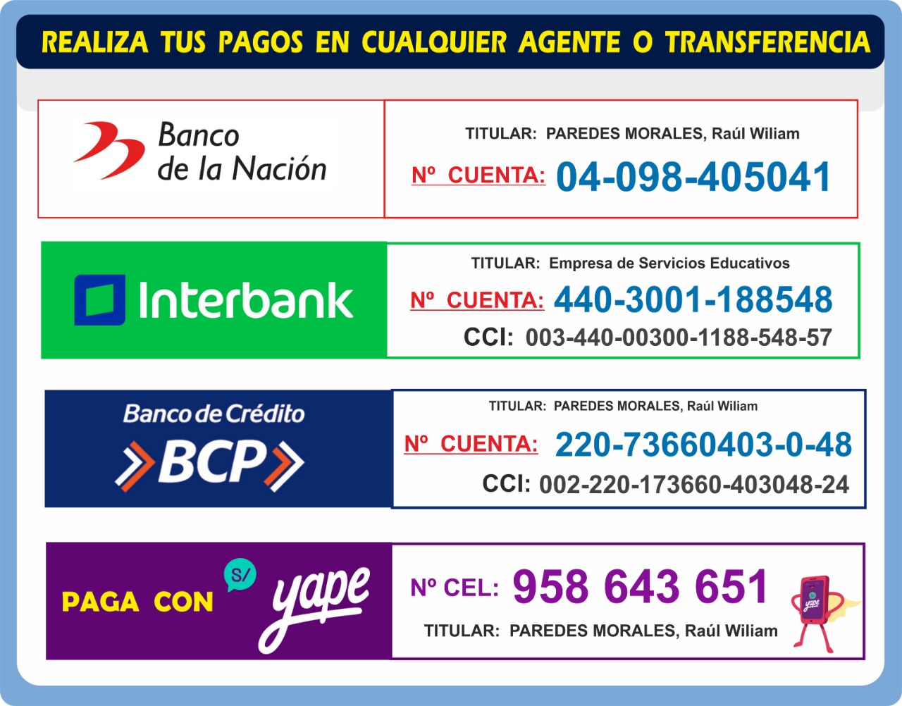 Cuentas Bancarias CEBA Mi Perú
